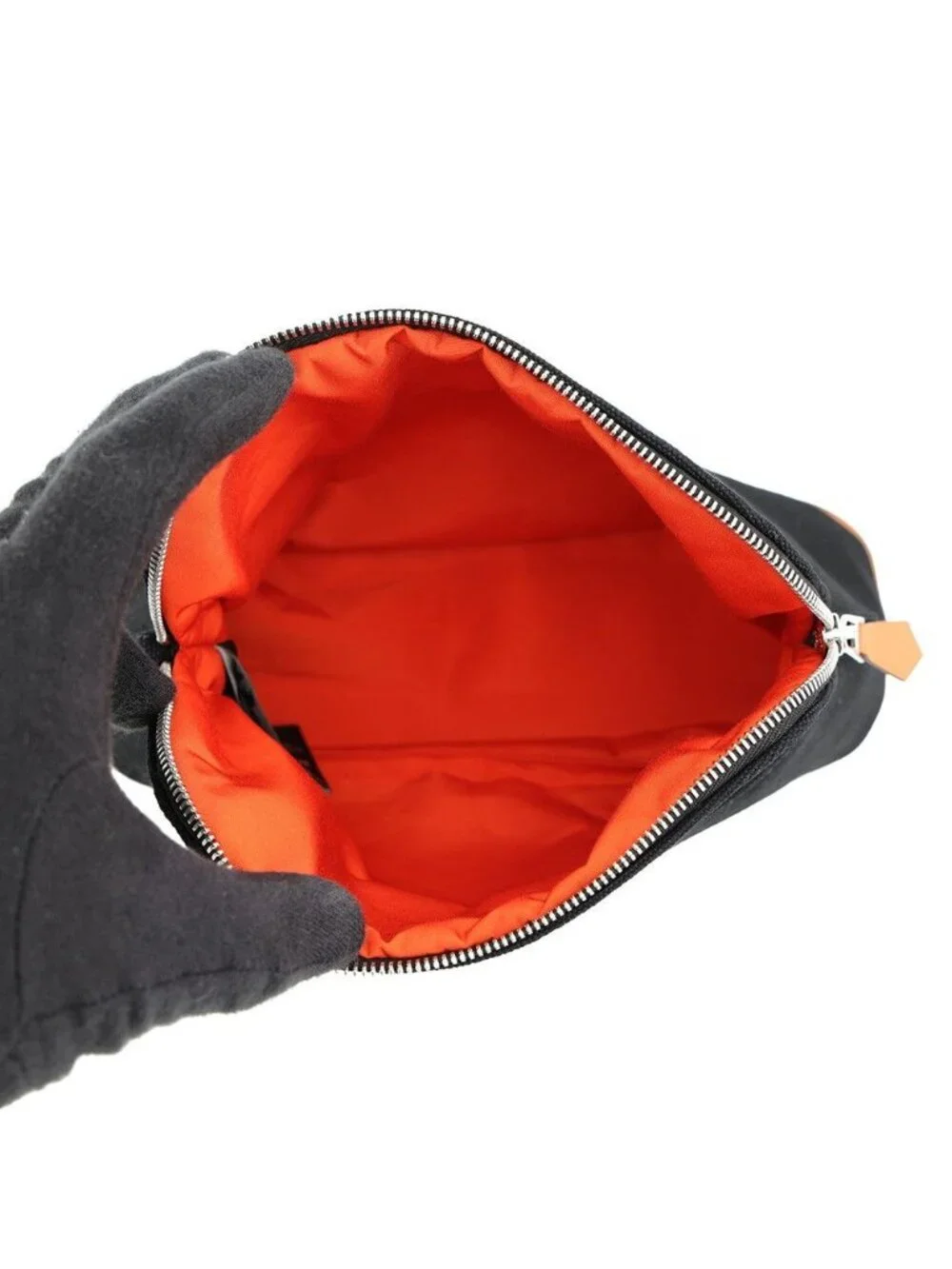 Hermes Pouch Bolide Mini Black Silver Canvas Case